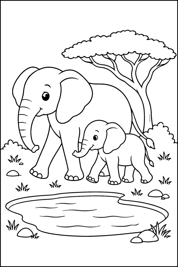 Elephants By Water