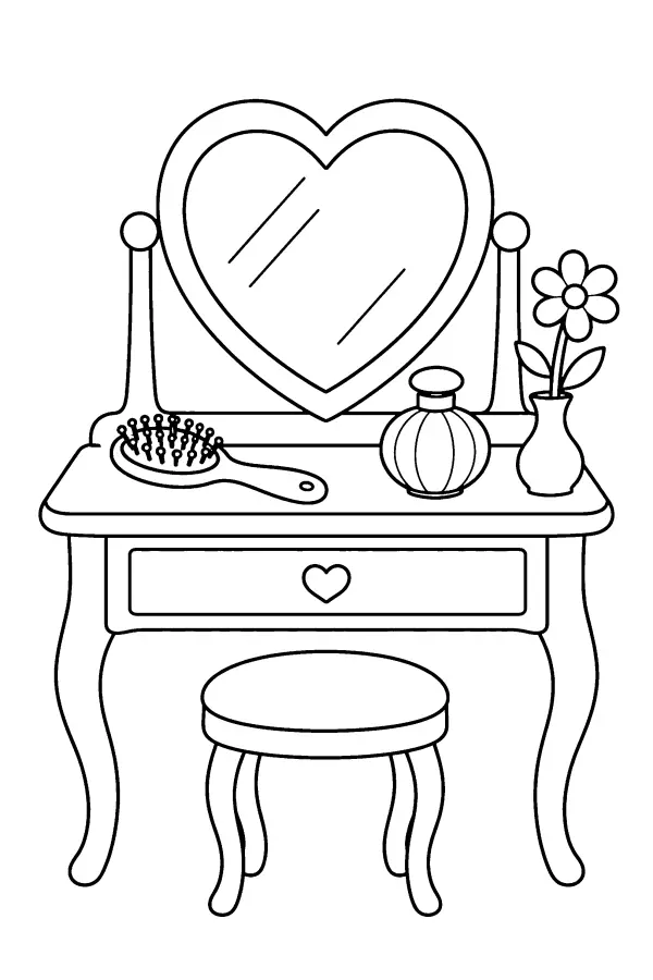 Heart Mirror Vanity