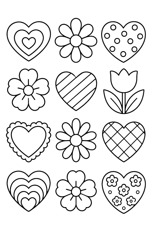 Hearts And Flowers Grid
