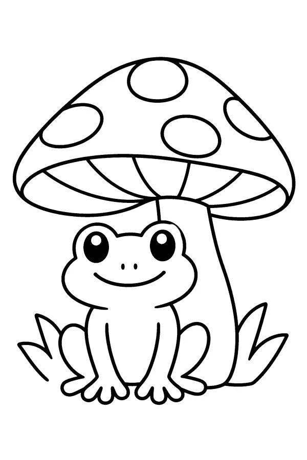 Frog Beneath Mushroom