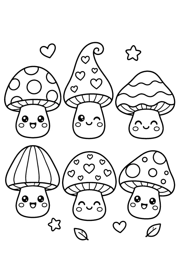 Kawaii Mushroom Pairs