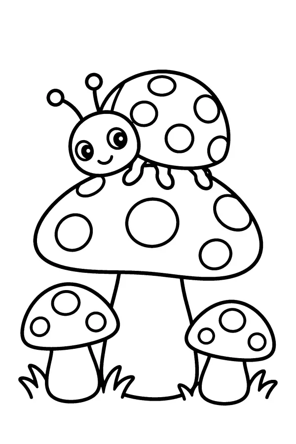 Ladybug Mushroom Trio