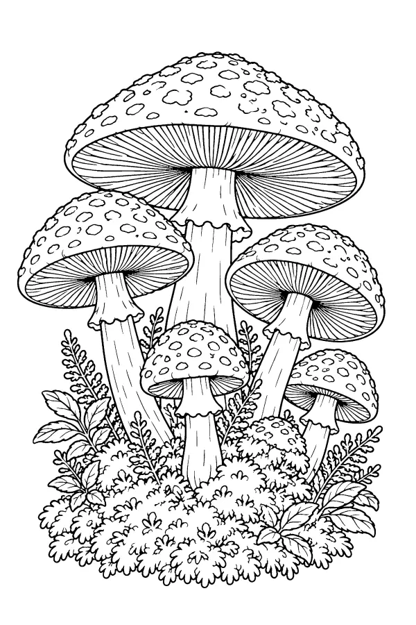 Mossy Mushroom Cluster