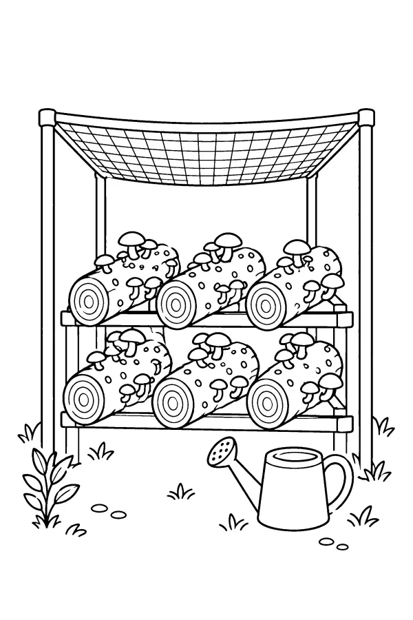 Mushroom Log Shelves