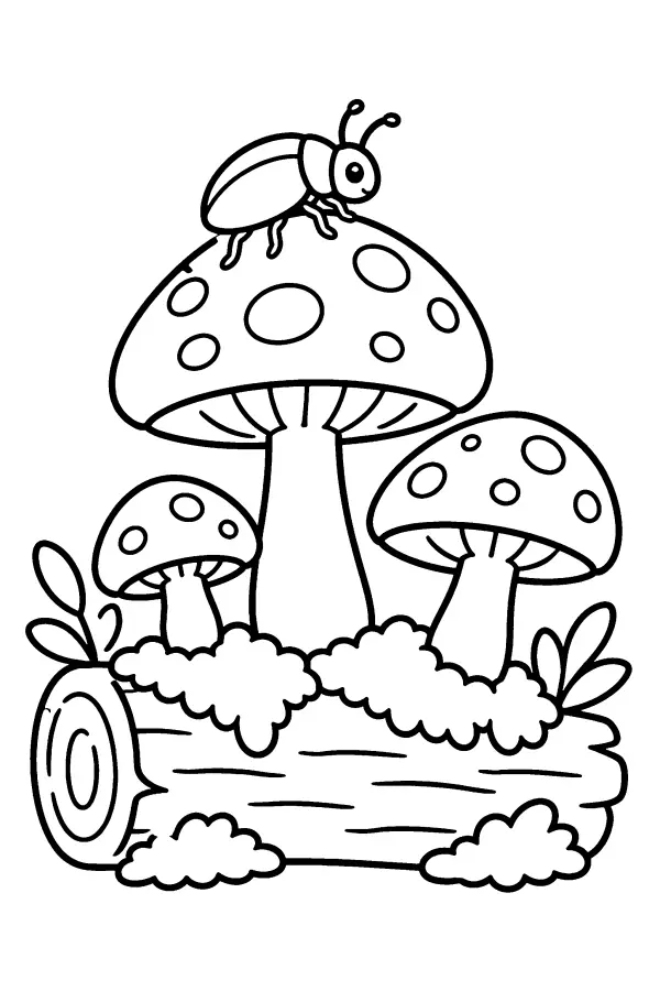 Mushrooms On Log
