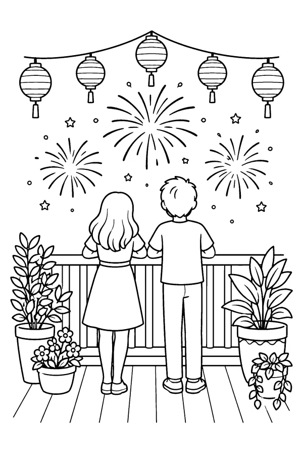 Balcony Fireworks View
