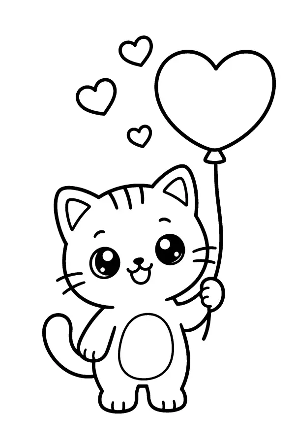 Kitten With Balloon
