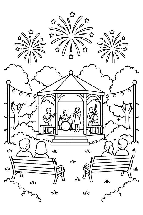 Park Bandstand Fireworks