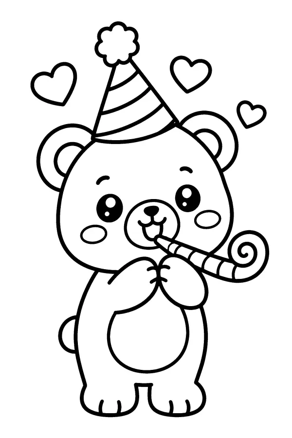 Party Bear With Horn