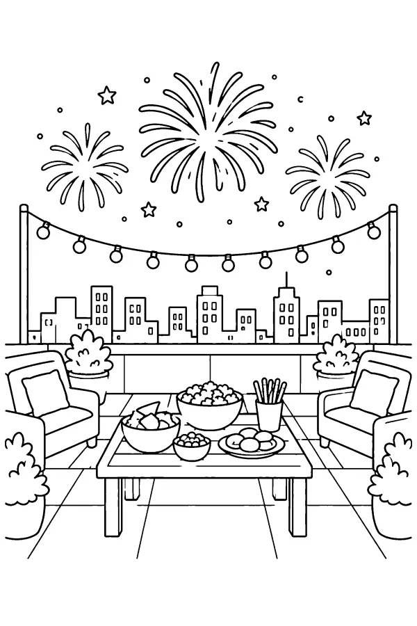 Rooftop Fireworks Party