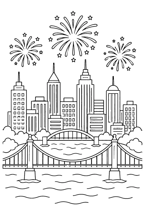 Skyline Fireworks Bridge
