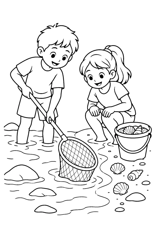 Kids Dip Netting