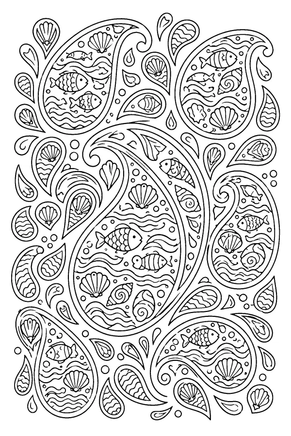 Ocean Paisley Pattern