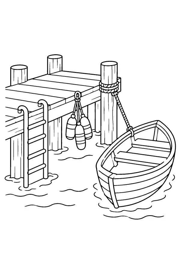 Pier With Rowboat