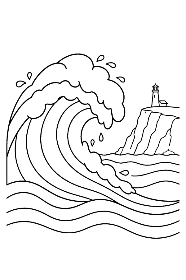 Wave And Lighthouse