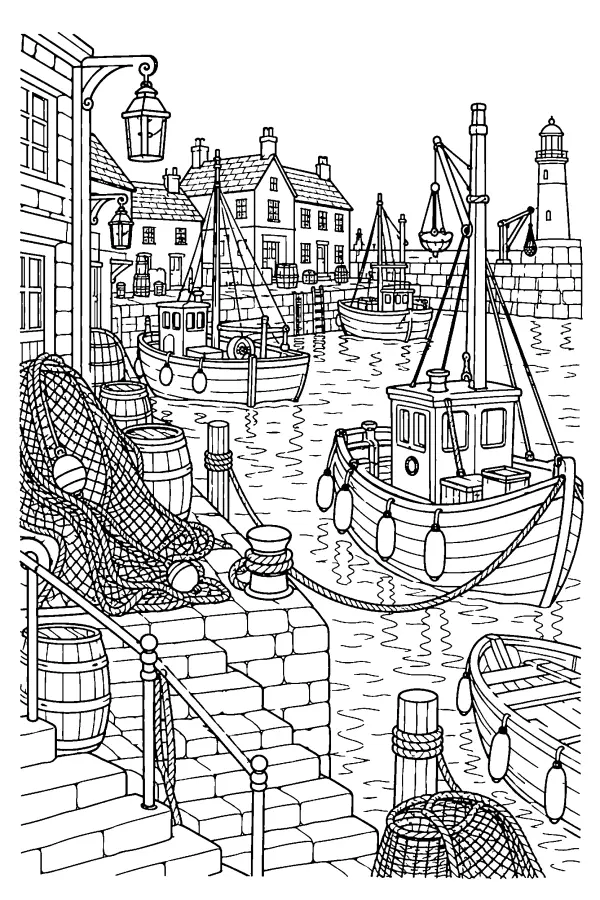 Working Harbor Scene