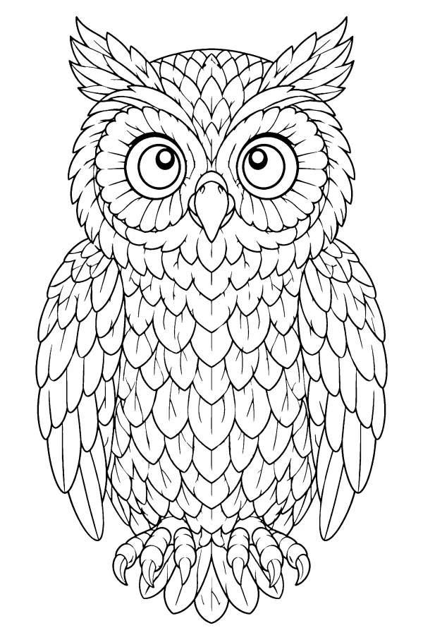 Feathered Owl Portrait