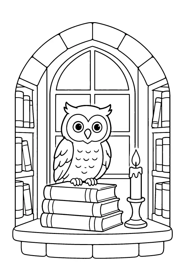 Library Window Owl