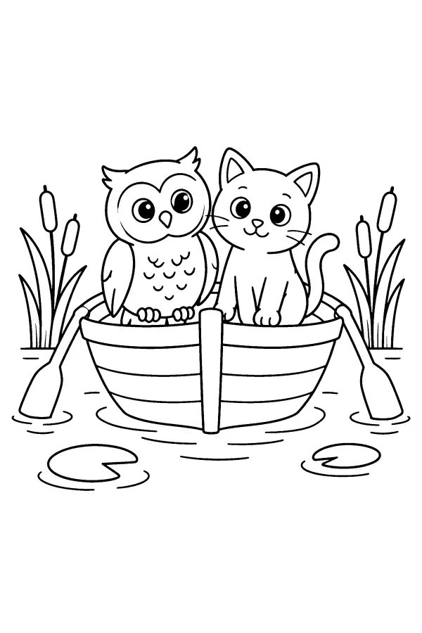 Owl And Cat Boat