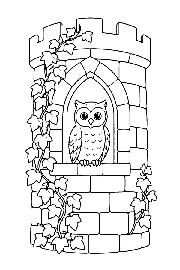 Owl In Stone Tower