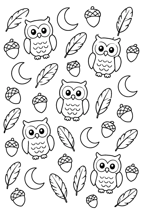 Owl Moon Acorn Pattern