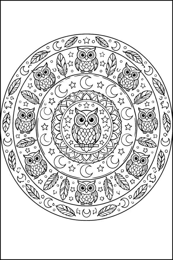 Owl Moon Mandala