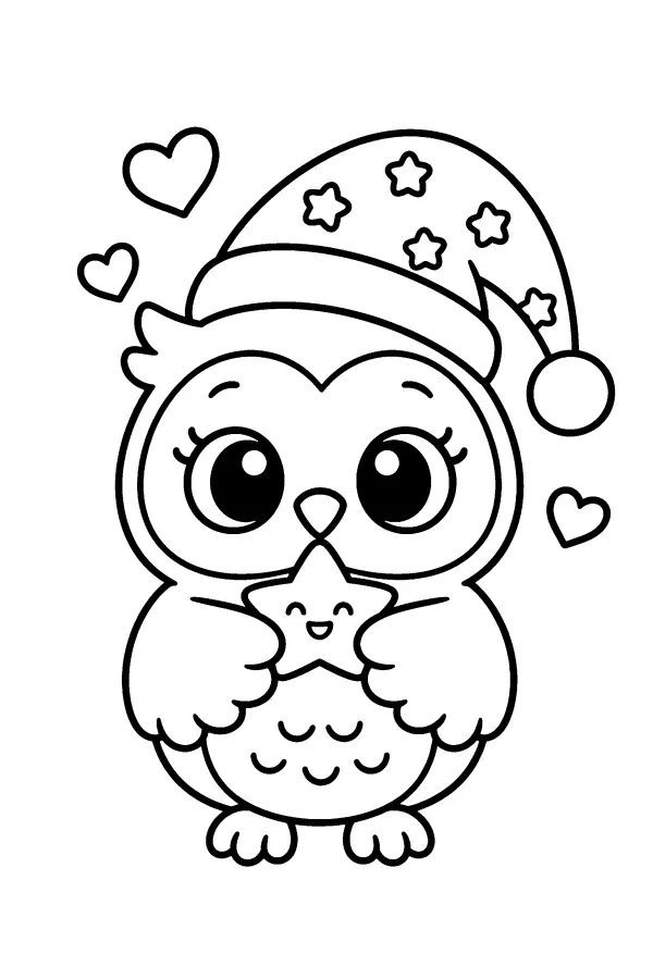Sleepy Owl With Star