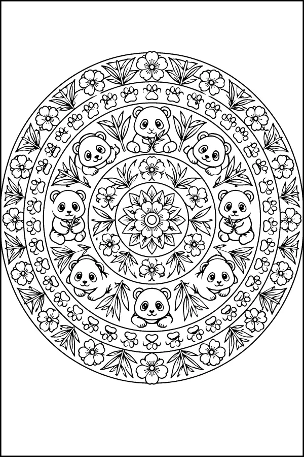 Panda Blossom Mandala