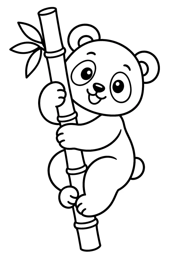 Panda Climbing Bamboo