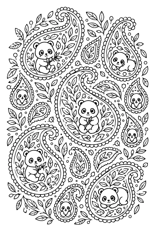Panda Paisley Pattern