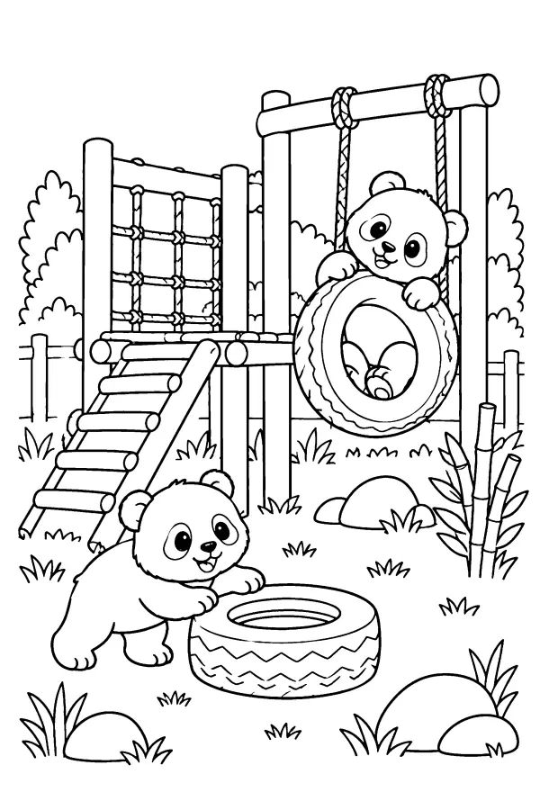 Panda Playground Scene