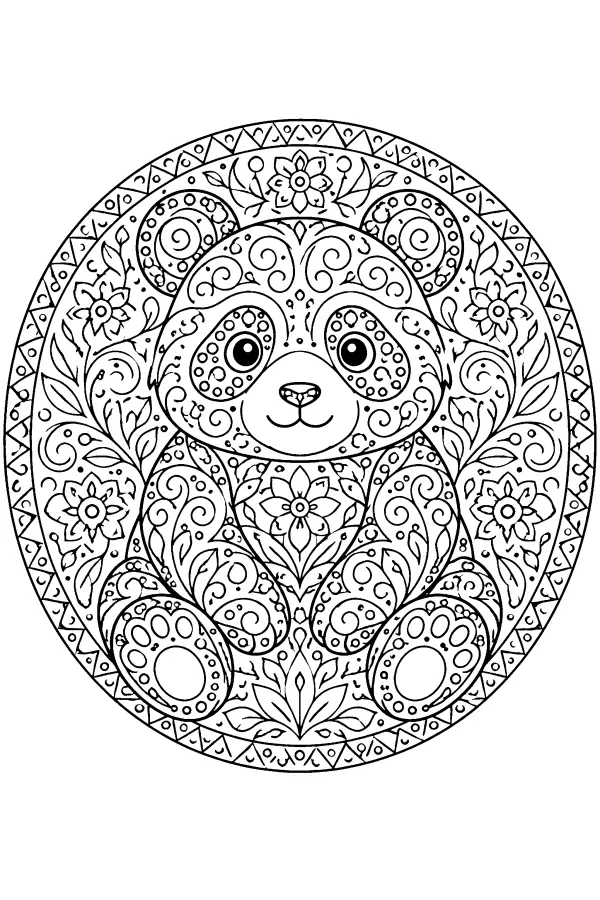 Patterned Panda Circle