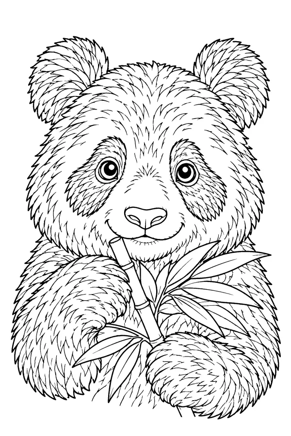 Textured Panda Portrait