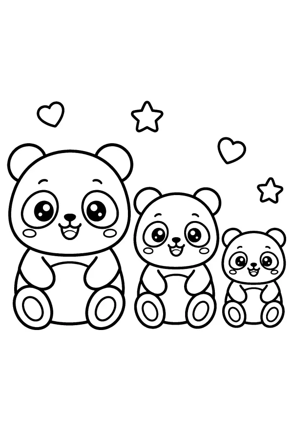 Three Smiling Pandas