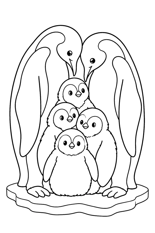 Penguin Family Huddle