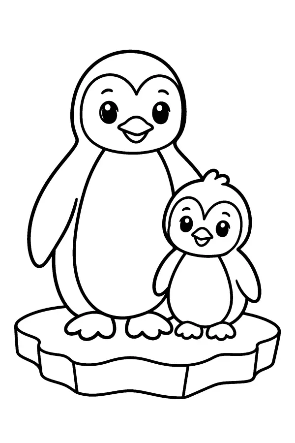 Penguin Pair On Ice