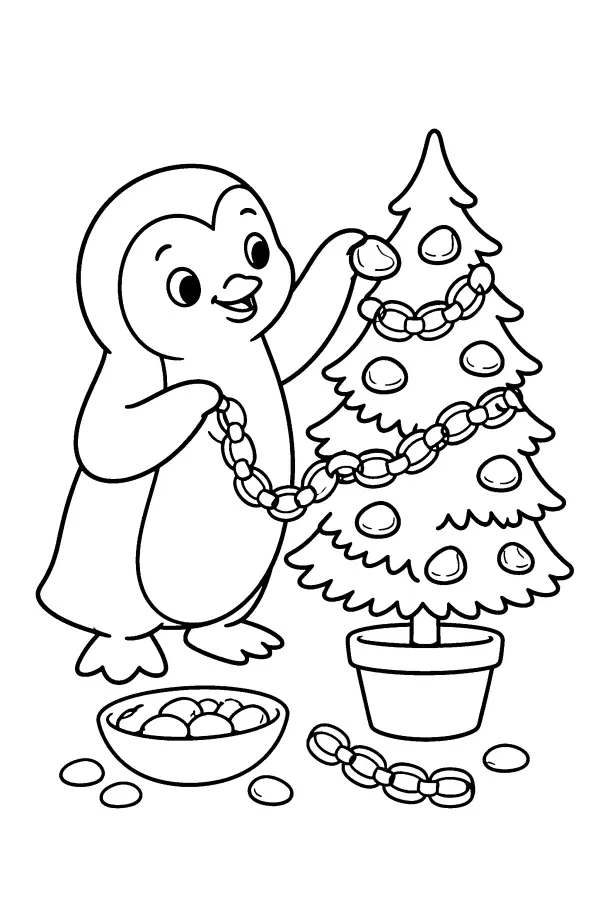 Penguin Tree Decorating