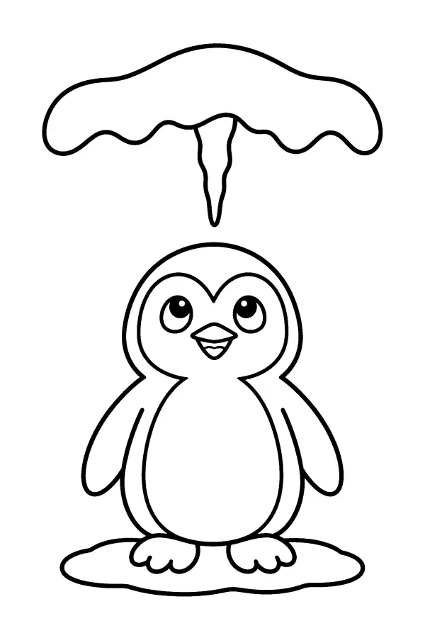 Penguin Under Icicle