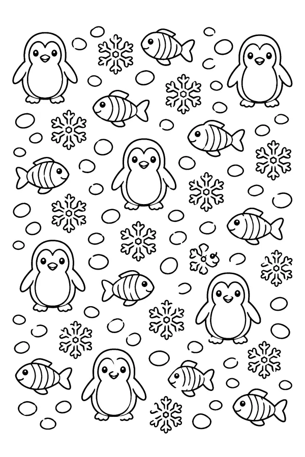 Penguin Winter Pattern