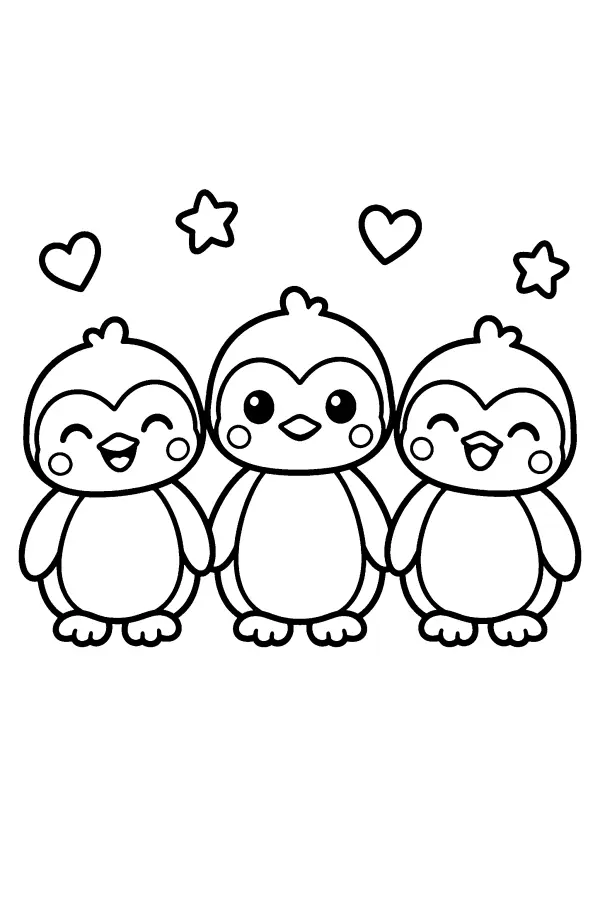 Three Penguin Chicks
