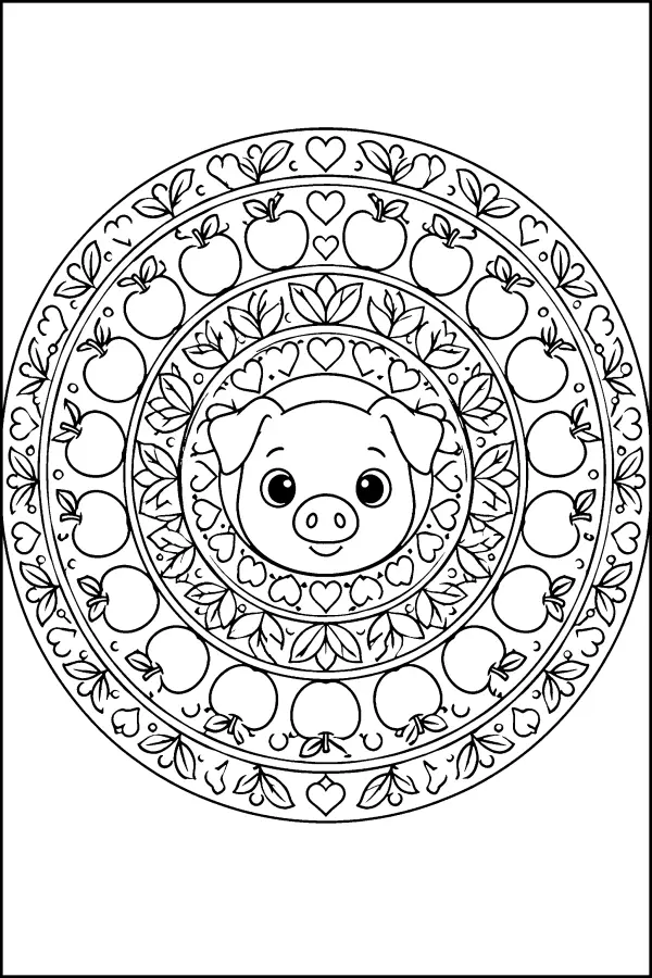 Apple Heart Mandala
