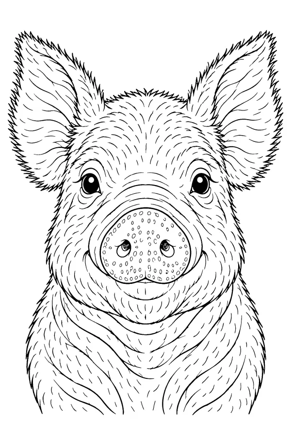 Bristly Pig Portrait
