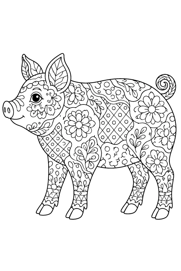 Floral Pig Profile