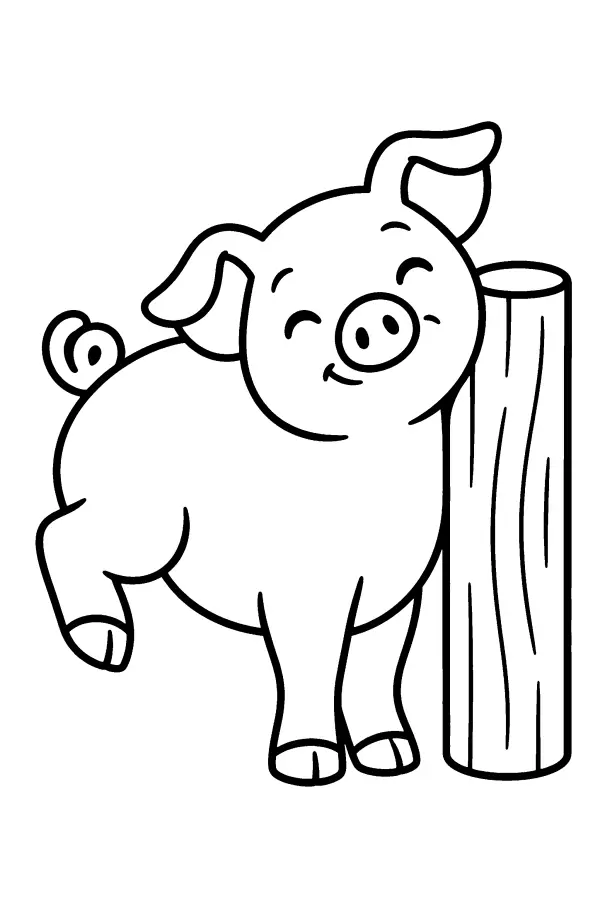 Pig and Fence Post