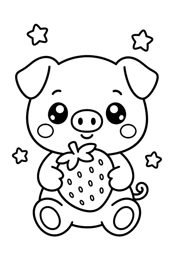 Pig With Strawberry