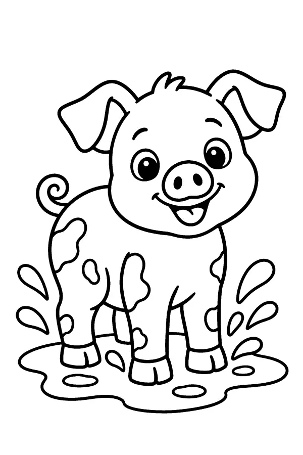 Piglet In Puddle