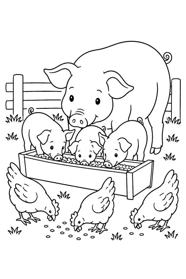 Piglets At The Trough
