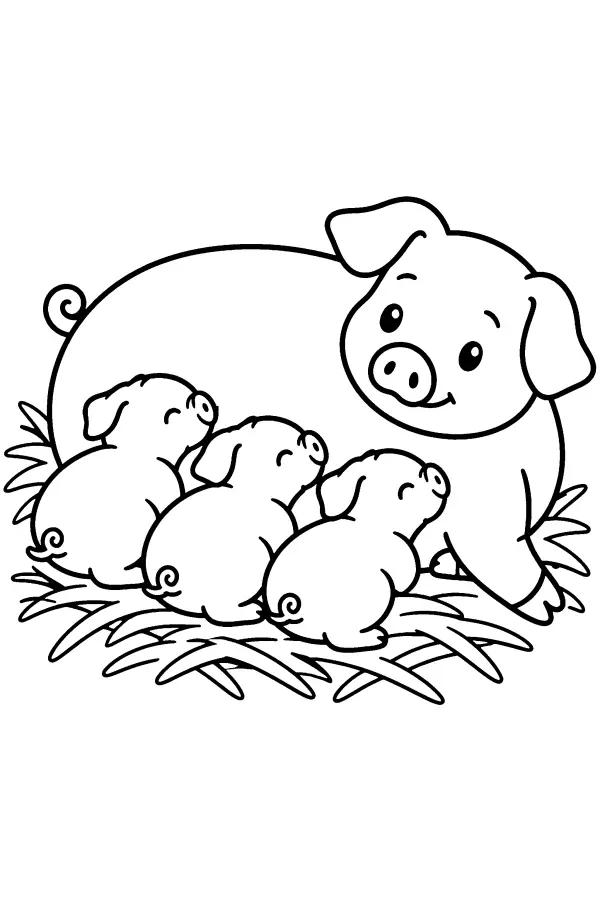 Piglets In Straw