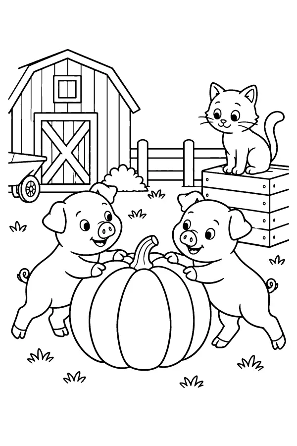 Pigs And Pumpkin
