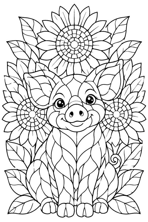 Stained Glass Pig